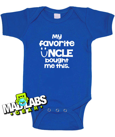 My Favorite Uncle Bought Me This first cute funny baby one piece music tv show geek nerd jumper Bodysuit Creeper Dirty DJ B-32