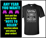 Vintage Aged To Perfection Original Parts Mostly Birthday T-shirt (Any Year) S-YEAR