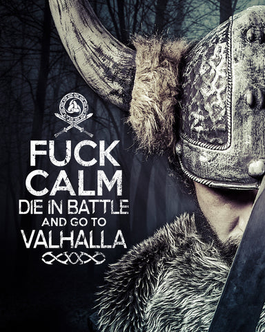 Fuck Calm die in Battle and go to Valhalla Viking T-shirt MLG-1091