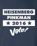 Heisenberg Pinkman vote election Shirt Printed T-Shirt Tee Shirt T meth Mens Ladies Womens Youth Kids Funny Breaking Bad Walter White ML-015