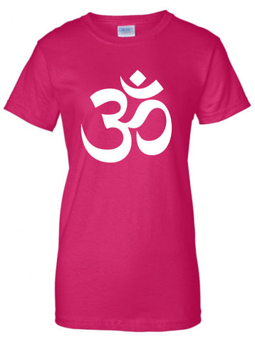 Namaste Om Yoga white on pink red green chakra flower of life Printed graphic t-shirt tee shirt Mens Ladies Womens Youth Kids ML-179