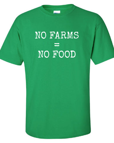 No Farms = No Food Support Your Local Farmers free cool Printed T-Shirt Tee Shirt Mens Ladies Womens dad farmer Kids Funny mad labs ML-219