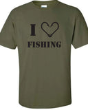 i heart love fishing fish deer buck goose hunting hunt geek cool Printed T-Shirt Tee Shirt Mens Ladies Womens dad Kid Funny mad labs ML-235b