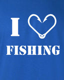 i heart love fishing fish deer buck goose hunting hunt geek cool Printed T-Shirt Tee Shirt Mens Ladies Womens dad Kids Funny mad labs ML-235