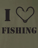 i heart love fishing fish deer buck goose hunting hunt geek cool Printed T-Shirt Tee Shirt Mens Ladies Womens dad Kid Funny mad labs ML-235b