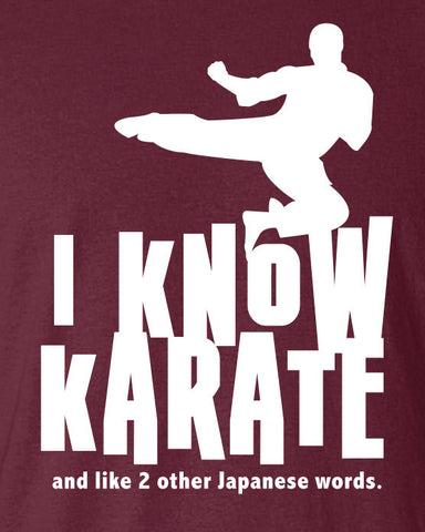 I know Karate and like 2 other japanese words martial arts funny Printed graphic T-Shirt Tee Shirt Mens Ladies Women Youth Kids ML-265