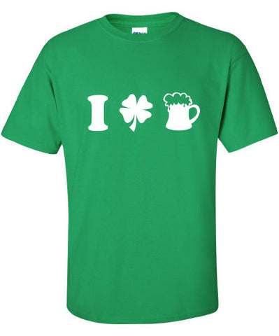 I Heart Love Beer pint pub Drunk saint st Patrick's Paddy's ireland scottish adult T-Shirt Tee Shirt Mens Ladies Womens mad labs ML-295