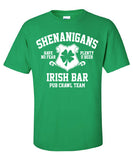 Shenanigans pub crawl bar scotland saint st. Patrick's Paddy's ireland irish scottish T-Shirt Tee Shirt Mens Ladies Womens mad labs ML-282