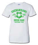 Shenanigans pub crawl bar scotland saint st. Patrick's Paddy's ireland irish scottish T-Shirt Tee Shirt Mens Ladies Womens mad labs ML-282g