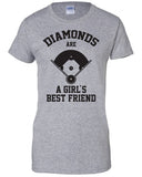 Diamonds Are A Girls Best Friend baseball softball sports funny Printed graphic T-Shirt Tee Shirt Mens Ladies Women Youth Kids ML-310b
