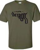 Detroit City Smoking Gun cop soldier brother gangster retro semper fi T-Shirt Tee Shirt Mens Ladies Womens gift support mad labs ML-314b