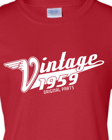 Vintage Made In 1959 (Or Any Year) Original Parts 55Th Birthday Printed Graphic T Shirt Only Here New Style For 55 years Gift ML-378