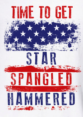Time To Get Star Spangled Hammered Tank Top 4th of July MLG-1036