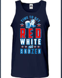 Time To Get Red White and Boozed Tank Top 4th of July MLG-1038FIA