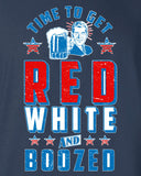 Time To Get Red White and Boozed Tank Top 4th of July MLG-1038FIA