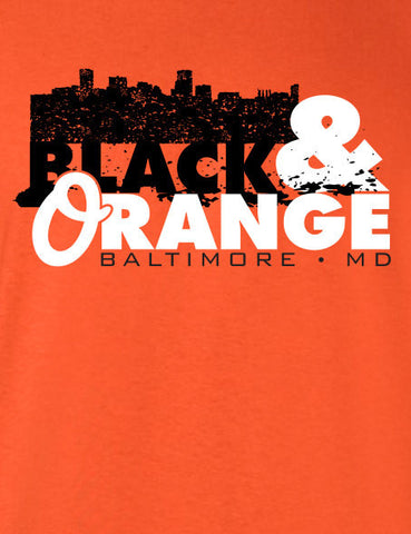 Black and Orange Baltimore T-shirt MLG-1043