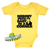 Nobody Puts Baby in a Corner cute funny baby one piece movie reference 80s jumper Bodysuit Creeper Dirty B-1