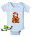 Christmas Teddy Bear My First Christmas Baby's first cute funny baby one piece non-toxic, water-based inks jumper Bodysuit Creeper Dirty B-8