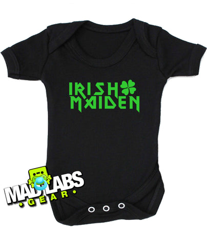 Irish Maiden Band Inspired Irish Celtic Baby first cute funny baby one piece non-toxic water-based inks jumper Bodysuit Creeper Dirty B-12