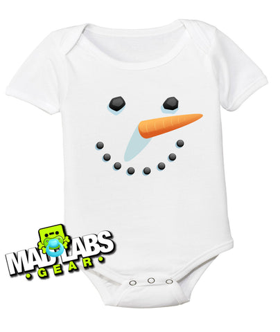 Frosty the Snowman first Christmas Rudolph cute funny baby one piece non-toxic, water-based inks jumper Bodysuit Creeper Dirty B-15