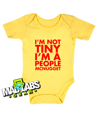 I'm Not Tiny I'm a People McNugget first cute funny baby one piece music tv show gus jumper Bodysuit Creeper Dirty DJ B-28