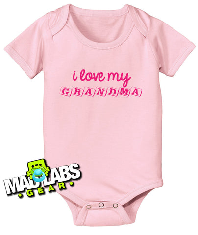 I Love my Grandma Grandmother favourite Aunt first cute funny baby one piece music tv show gus jumper Bodysuit Creeper Dirty DJ B-29