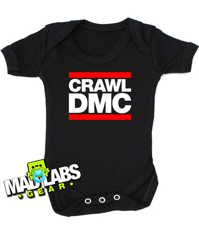 Crawl DMC hip hop inspired rap b-boy b-girl first cute funny baby one piece music tv show gus jumper Bodysuit Creeper Dirty DJ B-35