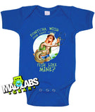 Don't you wish your Daddy Could Fish Like Mine Fishing deer cute funny baby one piece non-toxic water-based ink jumper Bodysuit Creeper B-23