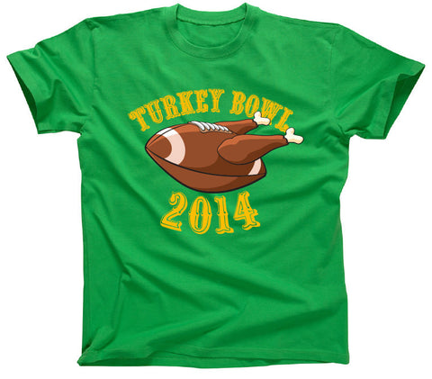 Turkey Bowl 2014 Thanksgiving Football shirt Turkey Sunday Funday cool Printed T-Shirt Tee Shirt Mens Ladies Womens mad labs ML-504