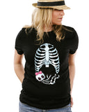 Skeleton Baby Girl Halloween Cute pregnant mom infant shower gift T-shirt tee Shirt Baby Girl Funny Ladies cool MLG-1085
