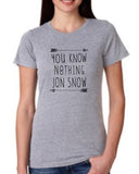 You Know Nothing Jon Snow T-shirt Night's Watch Inspired Pinup 50s 60s 70s T-shirt tee Shirt TV show hipster Hot Funny Mens Ladies MLG-1089