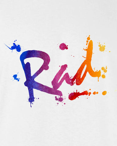 Rad T-shirt tee Shirt 80s skater inspired summer surfer paint splash Hot Funny 80s summer miami california Mens Ladies cool MLG-1094