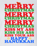 Merry Christmas Kiss my Ass his ass your ass Happy Hanukkah Vacation Shirt T-shirt Hoodie ugly sweater Funny Mens Ladies cool MLG-1103