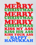 Merry Christmas Kiss my Ass his ass your ass Happy Hanukkah Vacation sweater Shirt T-shirt Hoodie ugly Funny Mens Ladies cool MLG-1103