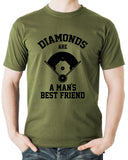 Diamonds Are A Mans Best Friend baseball softball sports funny Printed graphic T-Shirt Tee Shirt Mens Ladies Women Youth Kids ML-542